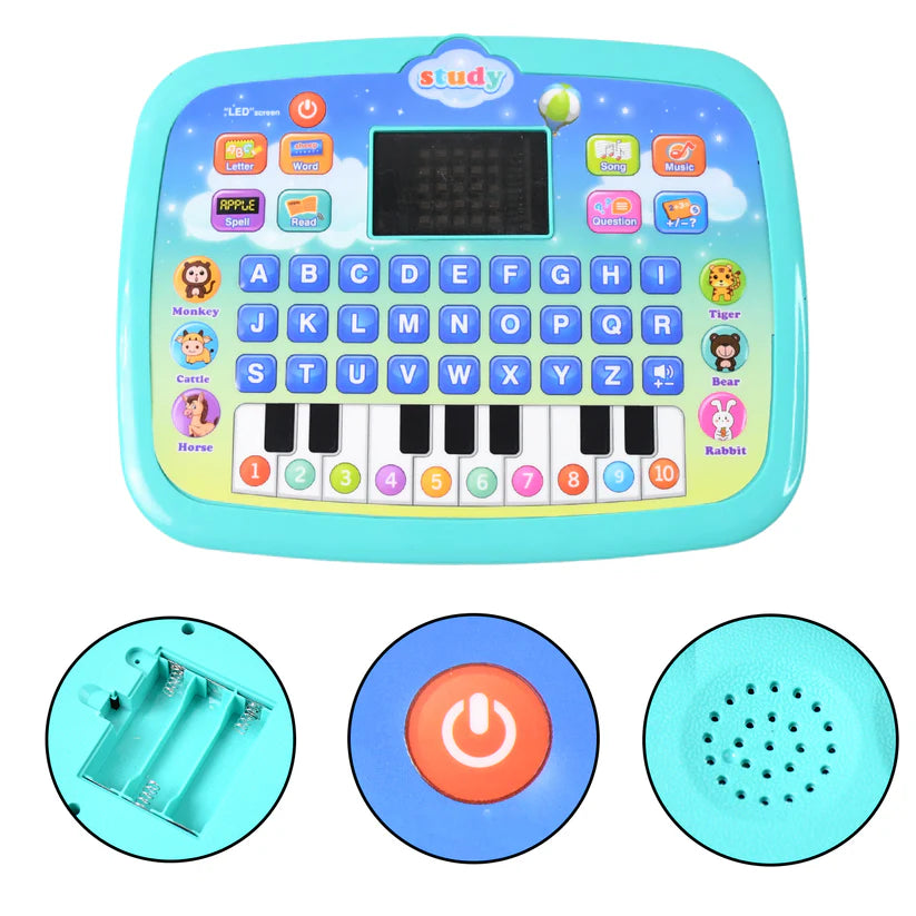 G.FIDEL Educational Kids Laptop with Piano, LED Screen, Music Activities, Learning Tablet for Toddlers 1-6 Years, Multicolor