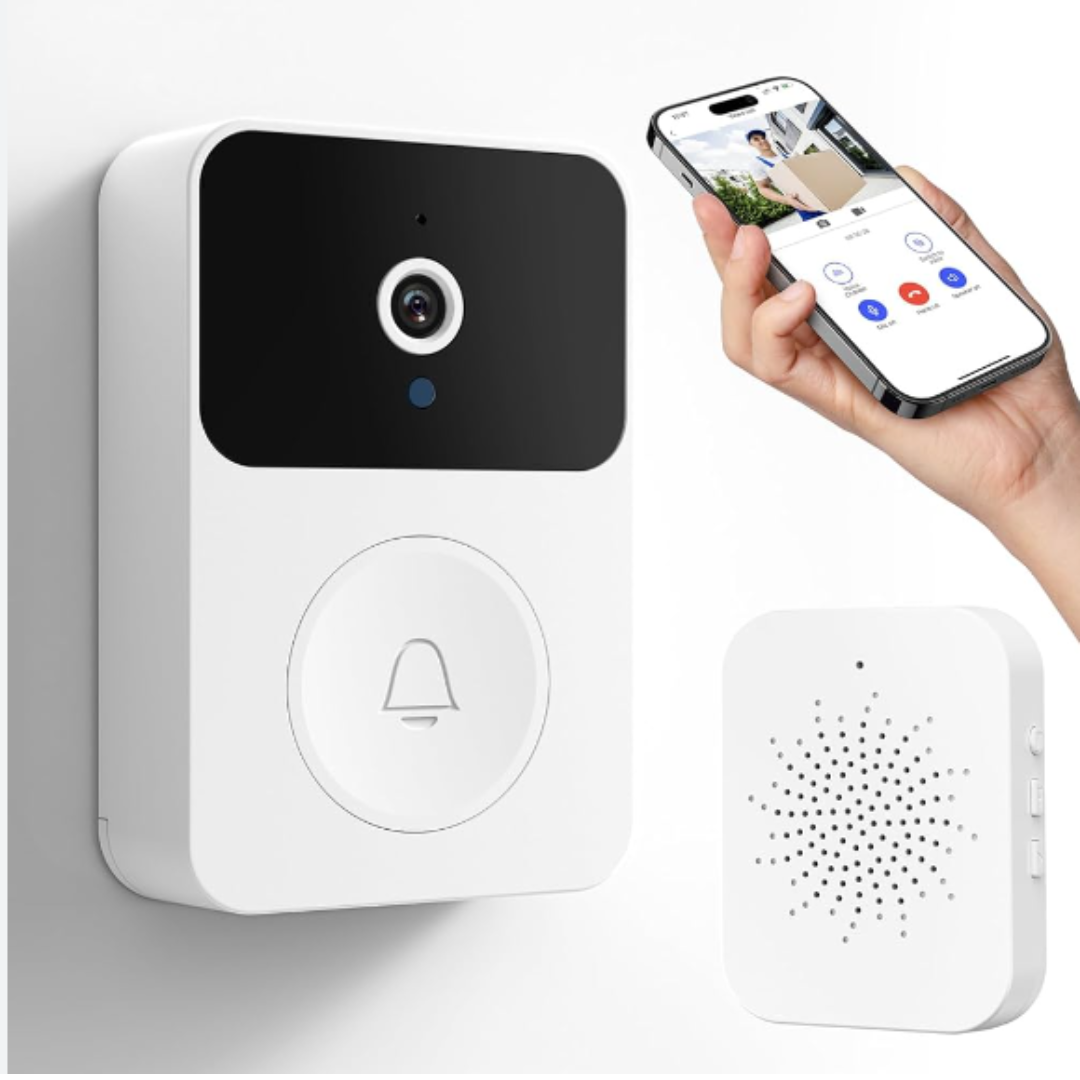 Wireless WiFi Video Doorbell Camera with Indoor Chime - Real-time Two-Way Audio, Night Vision, HD Resolution Smart Door Bell