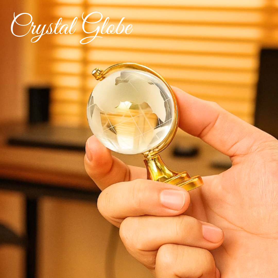 G.fidel Crystal Glass Globe with Gold Colour Stand