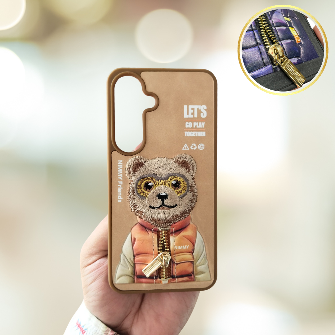 "G.FIDEL iPhone & Samsung S24/S24 Ultra Premium Nimmy Back Cover with Real Chain Design on Back .