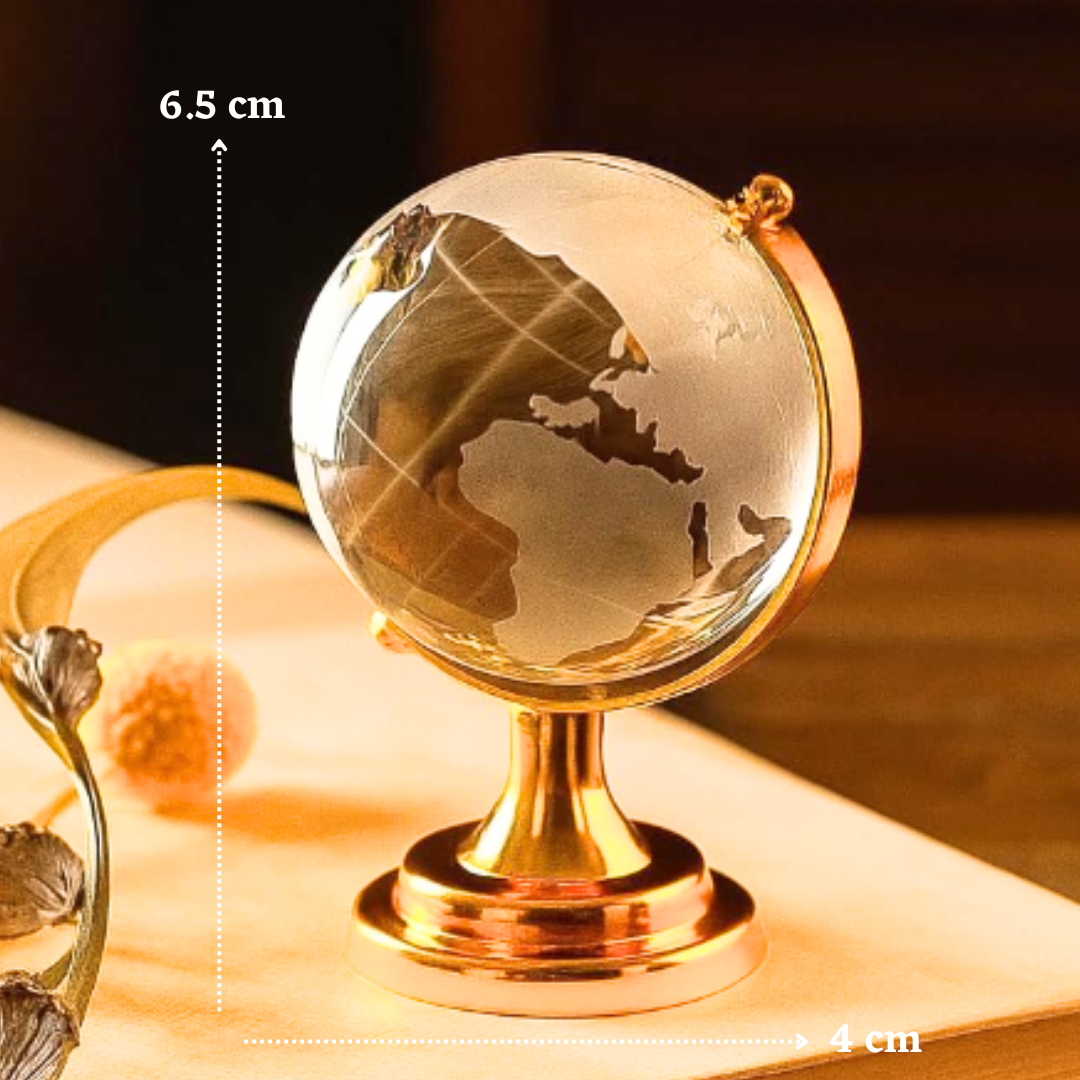 G.fidel Crystal Glass Globe with Gold Colour Stand