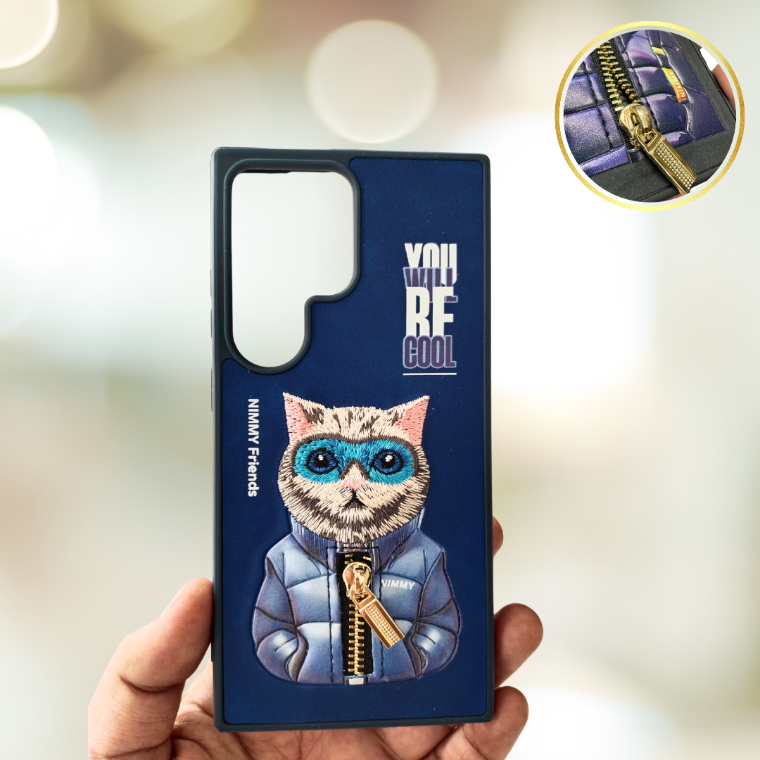 "G.FIDEL iPhone & Samsung S24/S24 Ultra Premium Nimmy Back Cover with Real Chain Design on Back .