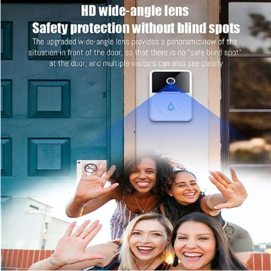 Wireless WiFi Video Doorbell Camera with Indoor Chime - Real-time Two-Way Audio, Night Vision, HD Resolution Smart Door Bell