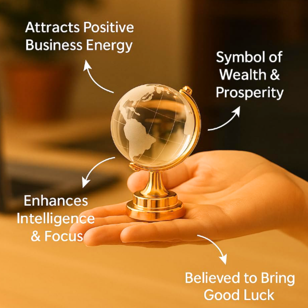 G.fidel Crystal Glass Globe with Gold Colour Stand