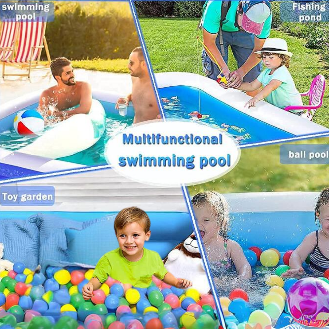GFIDEL Summer Special Inflatable Swimming Pool Bath Tub with Air Pump/Kids Bath Tub/Water Pool for Kids & Adults (10 Feet Tub)