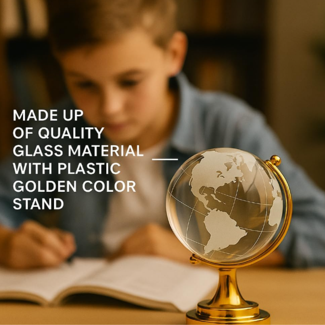 G.fidel Crystal Glass Globe with Gold Colour Stand