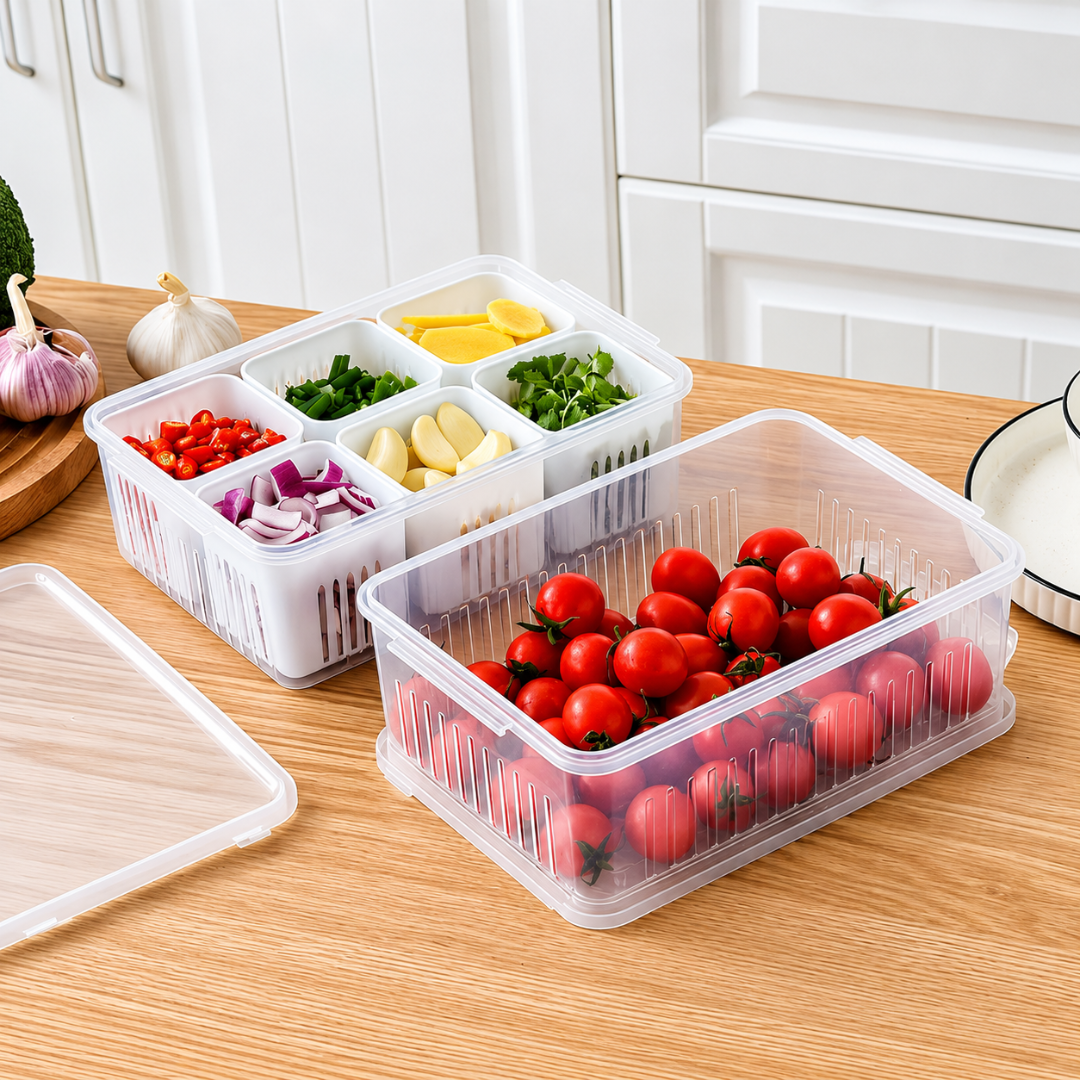 6-compartment divided Veggie Tray Snackle Box