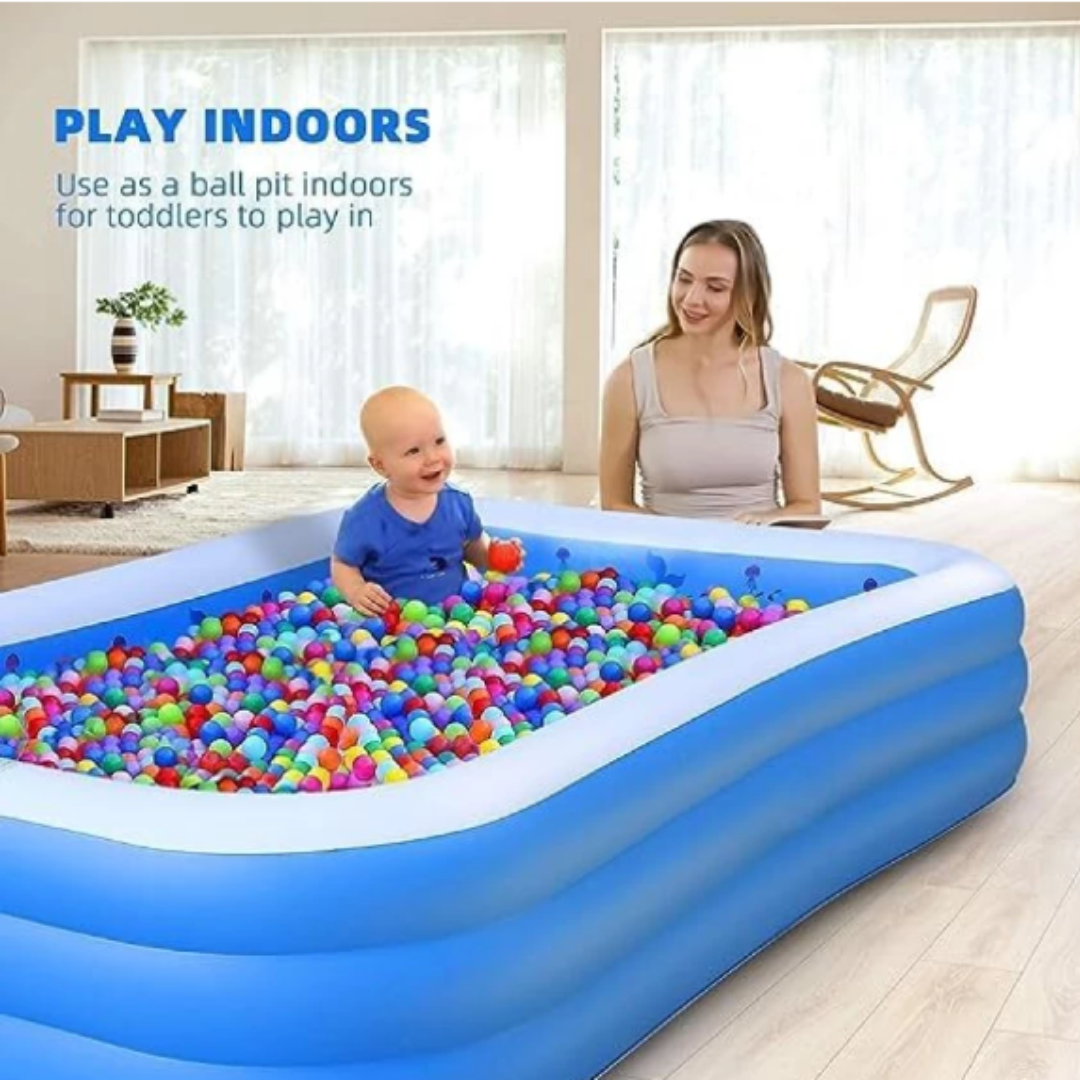 GFIDEL Summer Special Inflatable Swimming Pool Bath Tub with Air Pump/Kids Bath Tub/Water Pool for Kids & Adults (10 Feet Tub)