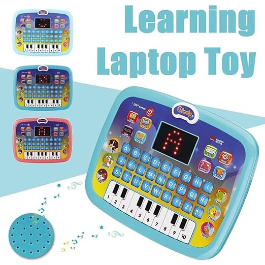 G.FIDEL Educational Kids Laptop with Piano, LED Screen, Music Activities, Learning Tablet for Toddlers 1-6 Years, Multicolor