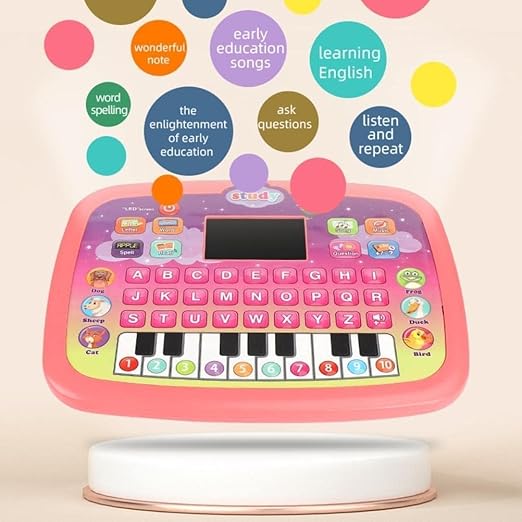 G.FIDEL Educational Kids Laptop with Piano, LED Screen, Music Activities, Learning Tablet for Toddlers 1-6 Years, Multicolor