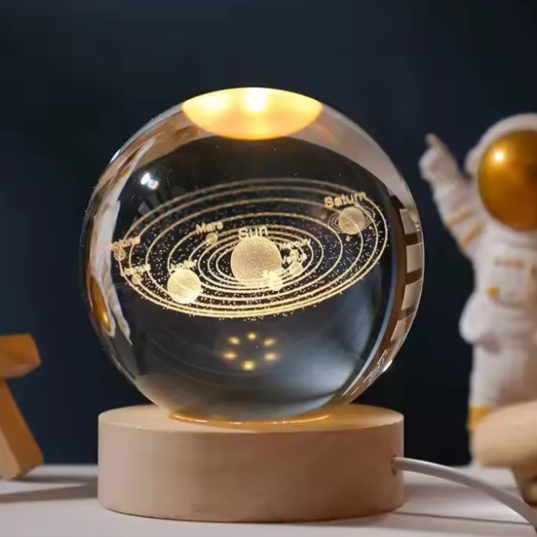G.fidel 3D Crystal Ball  3D Crystal Ball Moon Night Light ,3D Laser Engraving , Magical Decoration Warm Light,Nightlight Kids Bedroom Decor,Nightlight Decolamp,as a Birthday Gift for Teens(Designs depend on as per availablity)