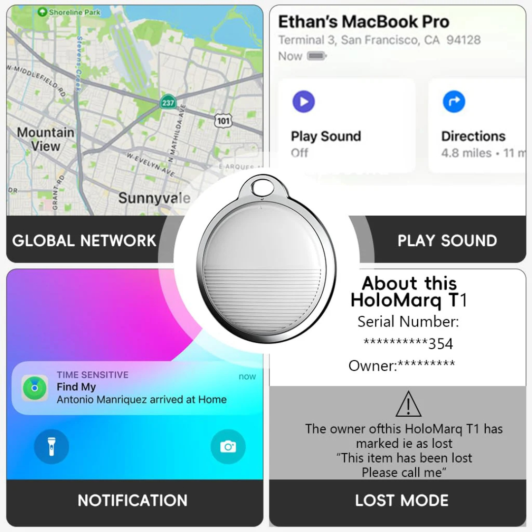 GFIDEL Loshall Tag Air Item Finder | Bluetooth Tracker | Global Tracking with Find My App (iPhone Only)
