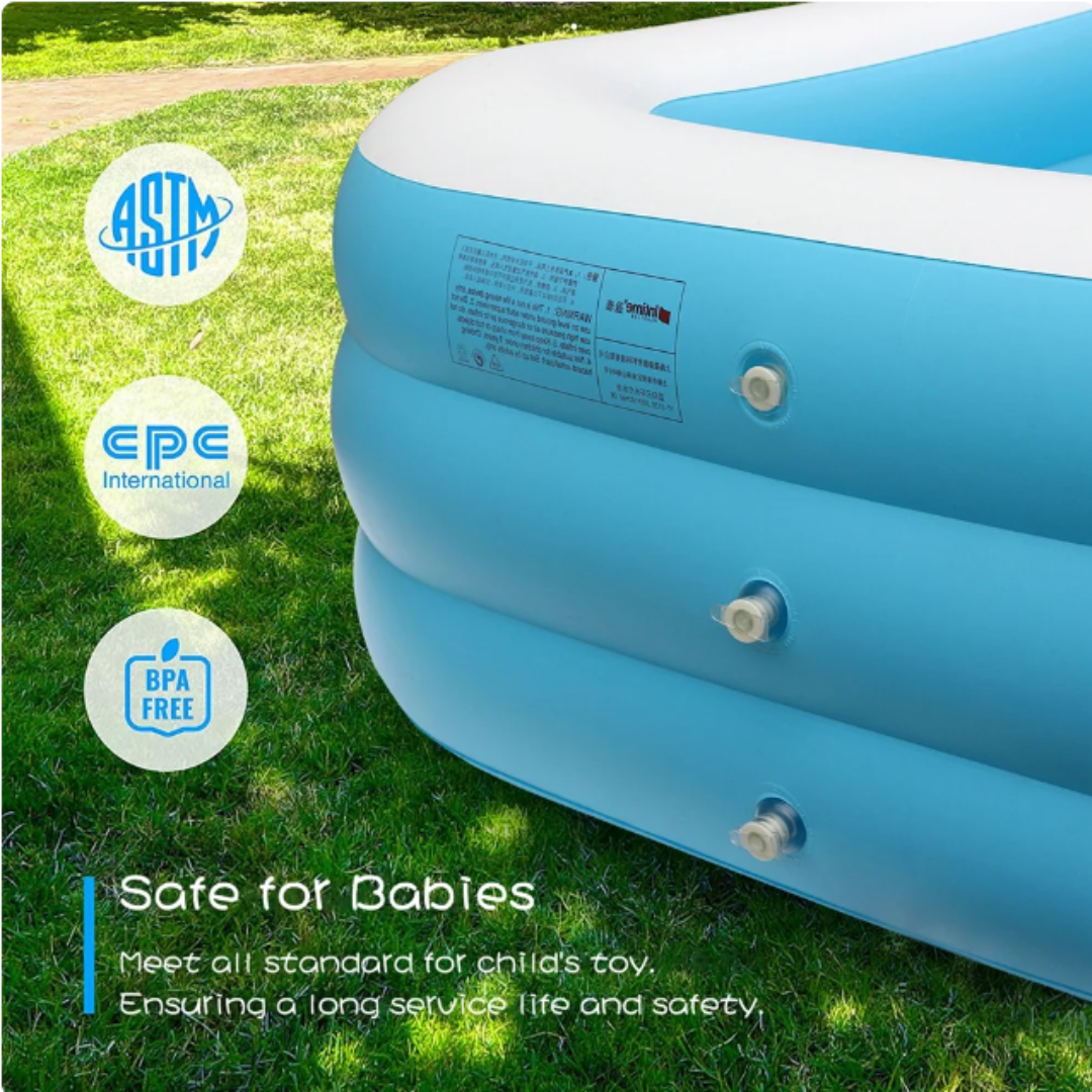 GFIDEL Summer Special Inflatable Swimming Pool Bath Tub with Air Pump/Kids Bath Tub/Water Pool for Kids & Adults (10 Feet Tub)