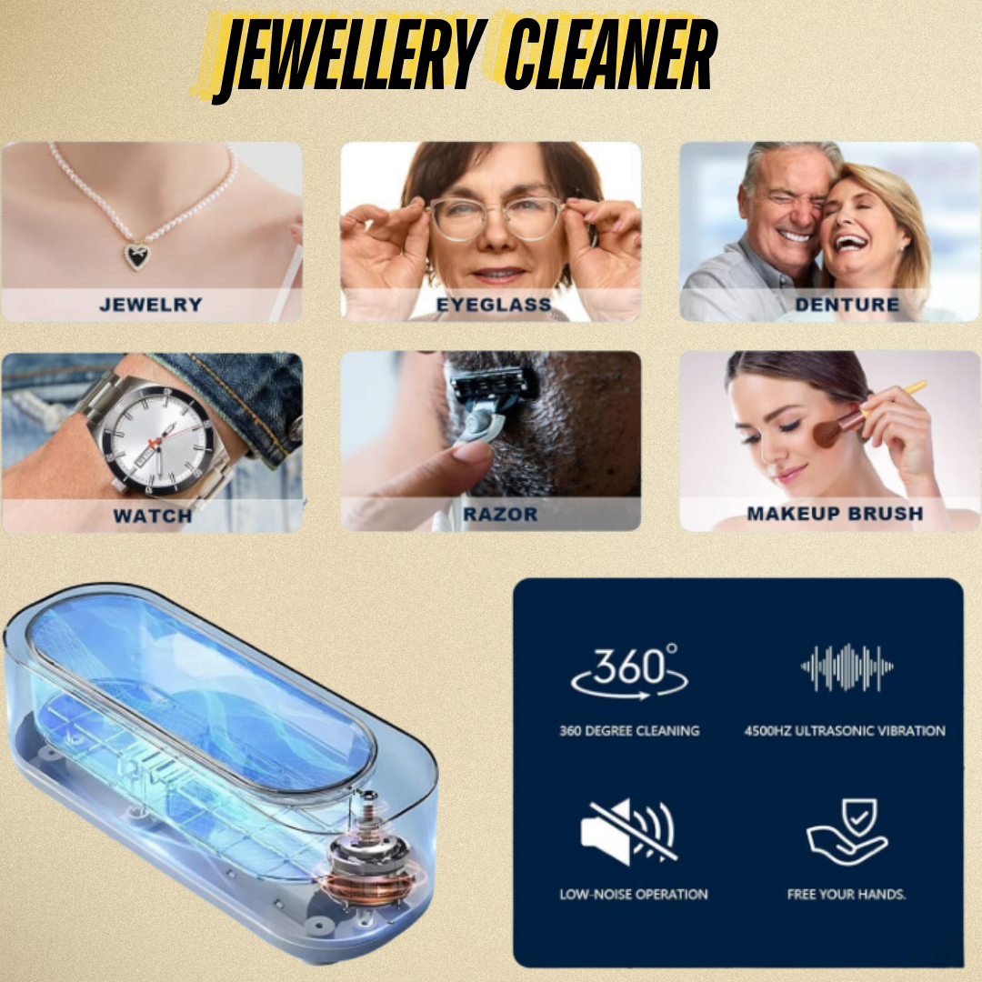 GFIDEL Ultrasonic Cleaner Machine, The ultrasonic all-in one cleaning gadget, Best UV Jewelry Cleaner, Ultrasonic Cleaner for Rings, Glasses, Jewelry, Dentures.