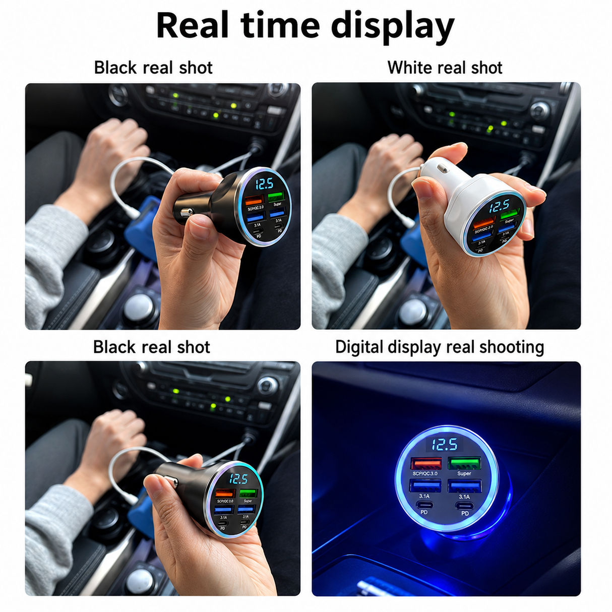 Multi-Port Car Charger – Fast 4 USB Ports for 12V/24V Vehicles