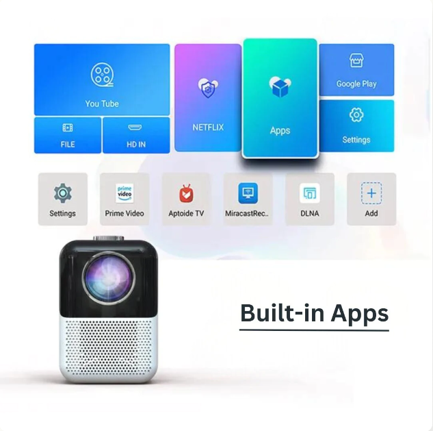 G.fidel Mini HD Smart Projector with Remote | Portable LED Home Theater for Movies, Gaming & Office Use