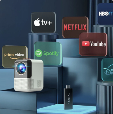 G.fidel Mini HD Smart Projector with Remote | Portable LED Home Theater for Movies, Gaming & Office Use