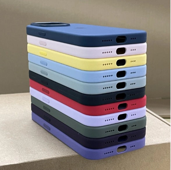 Silicone Back Case/Cover with Full Body Protection for iPhone 15/14/13/12 Series.( Random colour will be shipped )