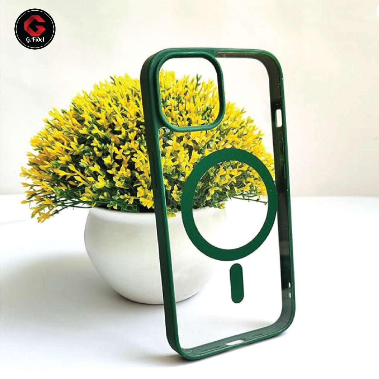 GFIDEL Clear Acrylic Case Compatible Mag-safe Magnetic Wireless Charging Cover