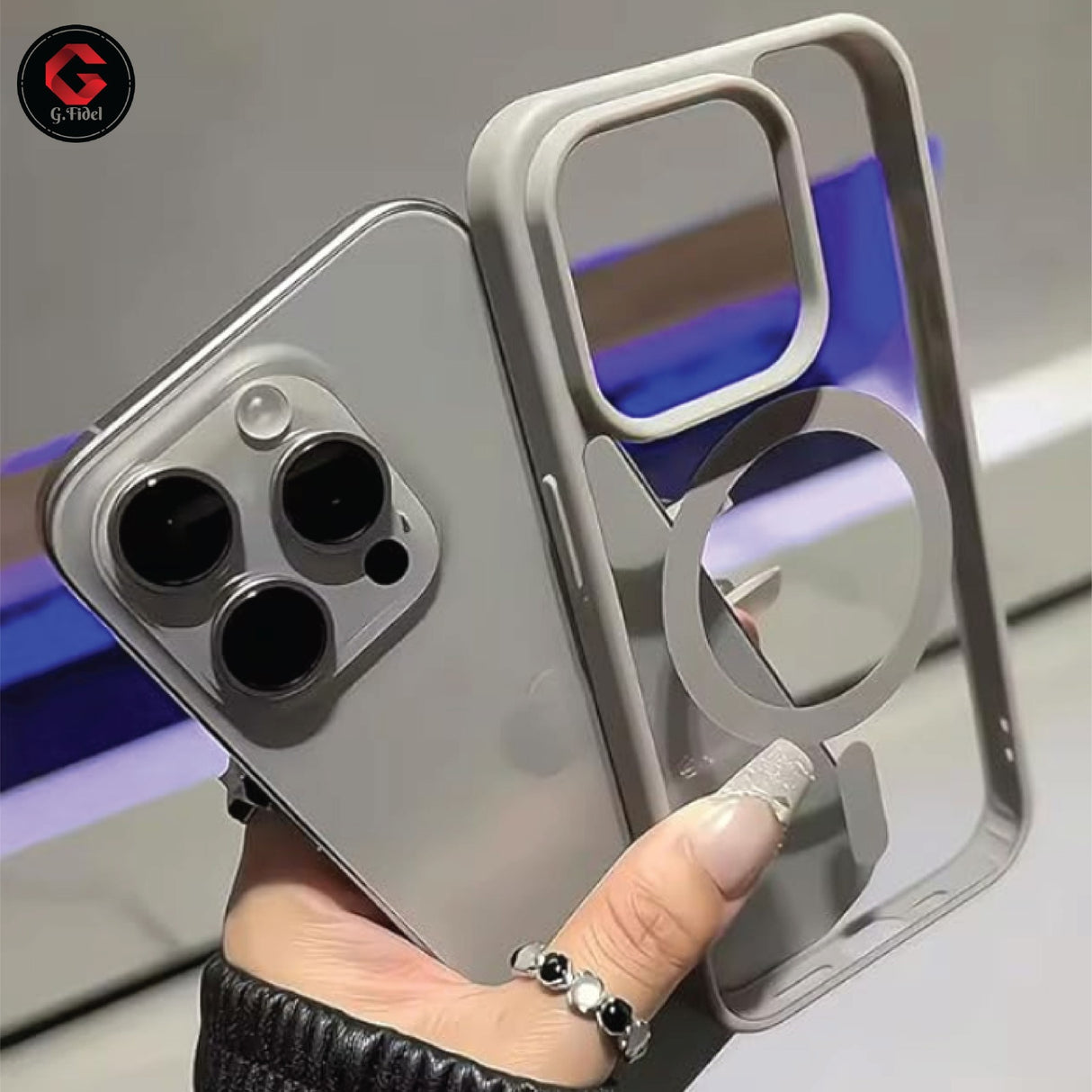 GFIDEL Clear Acrylic Case Compatible Mag-safe Magnetic Wireless Charging Cover