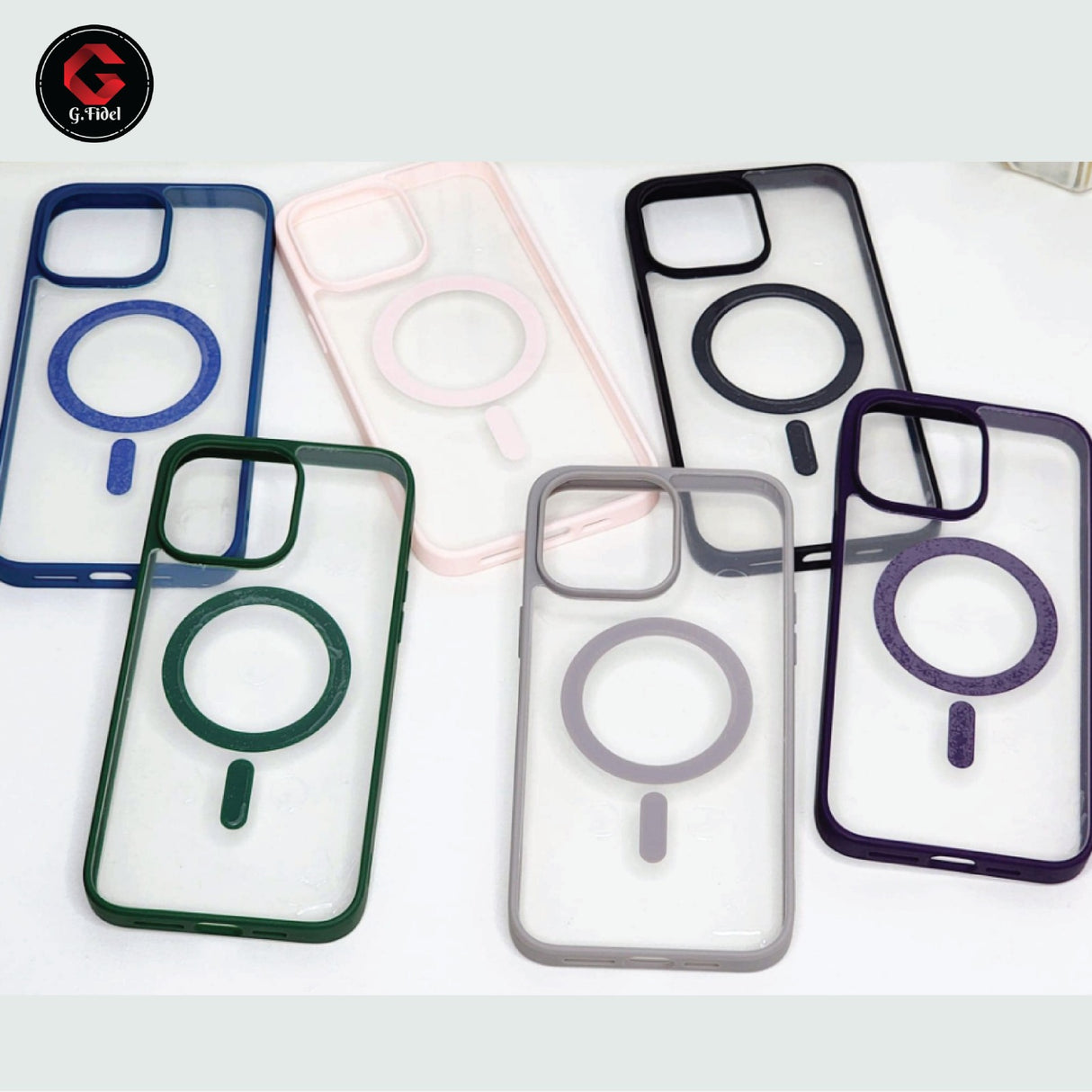 GFIDEL Clear Acrylic Case Compatible Mag-safe Magnetic Wireless Charging Cover
