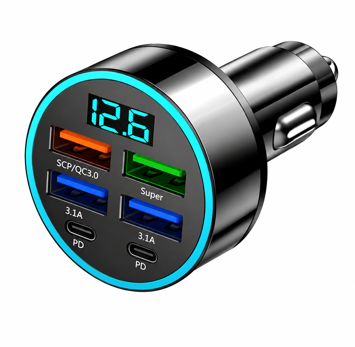 Multi-Port Car Charger – Fast 4 USB Ports for 12V/24V Vehicles