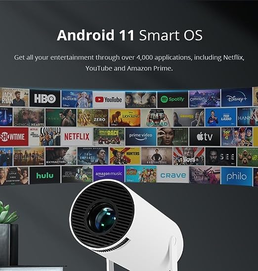 G.fidel 4K Rotation Portable Projector with Android 11, WiFi & Bluetooth,2.4G+5G Ultra Fast Wireless Connection, 4500 Lumens, 2.69" LCD Panel. (Flat 50% OFF)