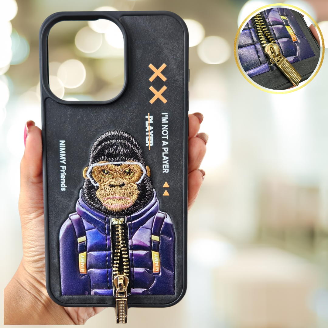 "G.FIDEL iPhone & Samsung S24/S24 Ultra Premium Nimmy Back Cover with Real Chain Design on Back .