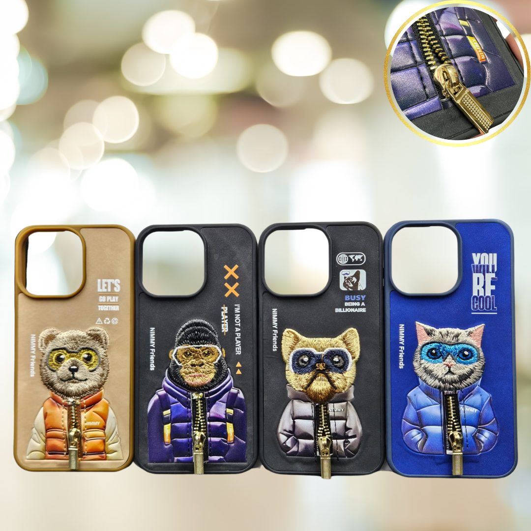 "G.FIDEL iPhone & Samsung S24/S24 Ultra Premium Nimmy Back Cover with Real Chain Design on Back .