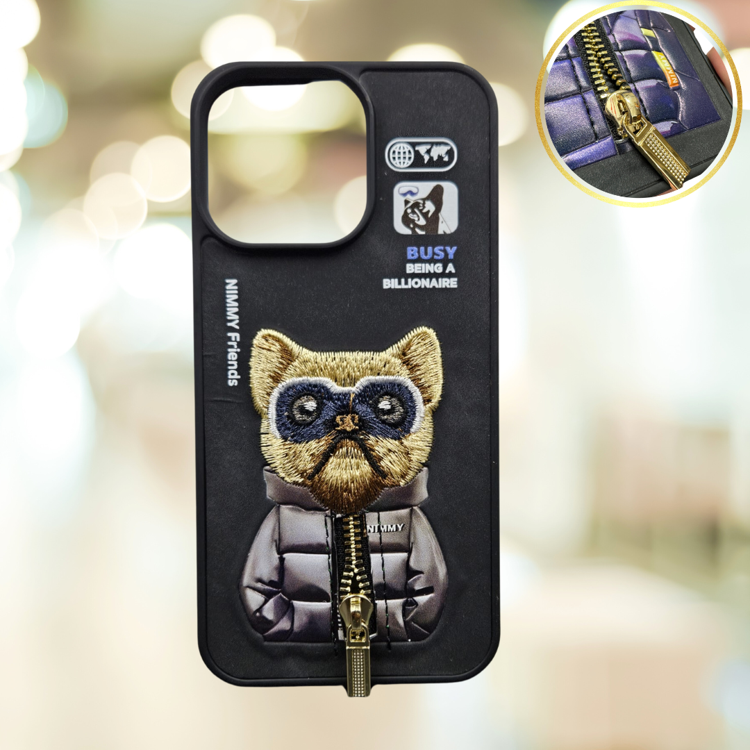 "G.FIDEL iPhone & Samsung S24/S24 Ultra Premium Nimmy Back Cover with Real Chain Design on Back .