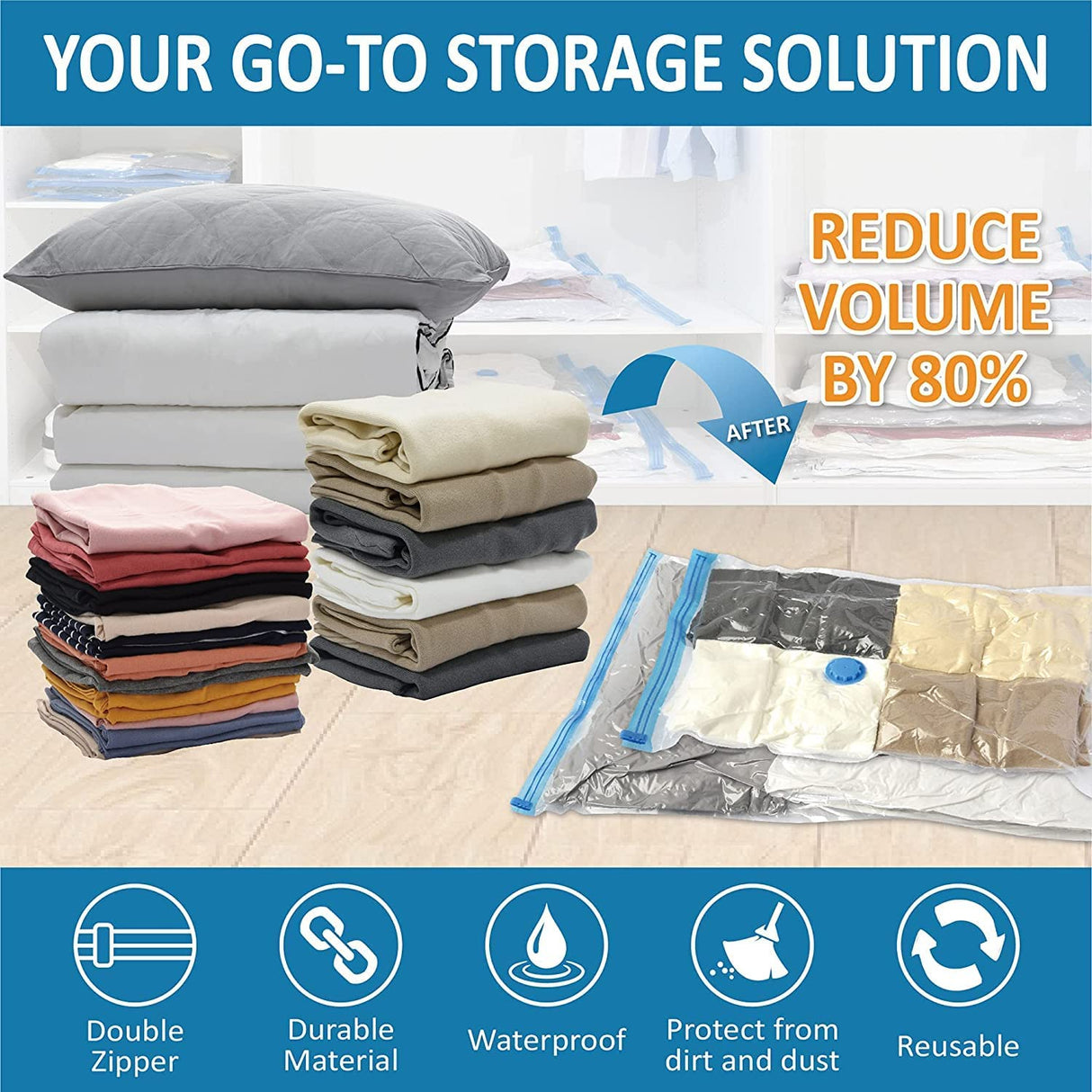 G.FIDEL Clothes Storage Bag, Vacuum Bags for Clothes, Cloth Storage Bag, Storage Bags for Clothes, Vacuum Bags
