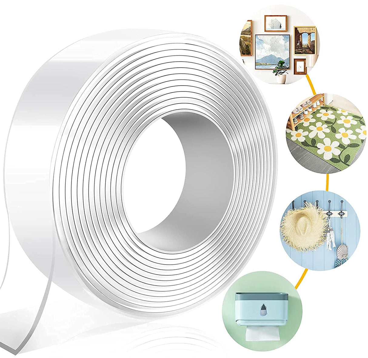 Double Sided Tape, Heavy Duty Self Adhesive Tape, Two Side Sticky Pads Strong Wall Adhesive Strips