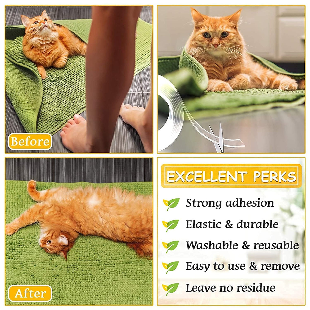 Double Sided Tape, Heavy Duty Self Adhesive Tape, Two Side Sticky Pads Strong Wall Adhesive Strips