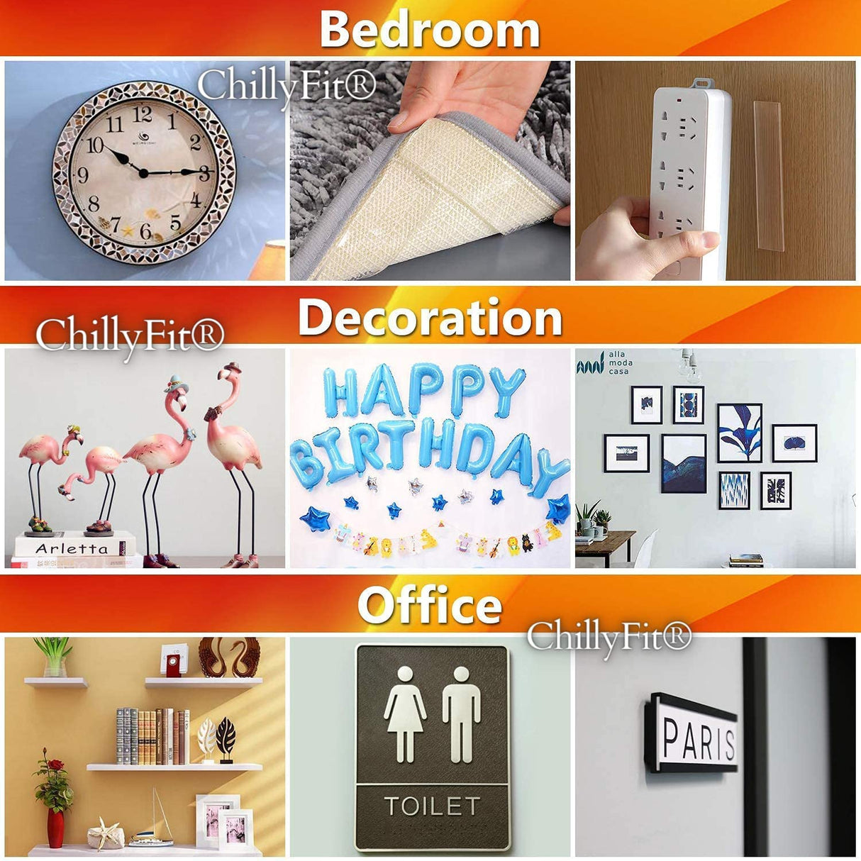 Double Sided Tape, Heavy Duty Self Adhesive Tape, Two Side Sticky Pads Strong Wall Adhesive Strips