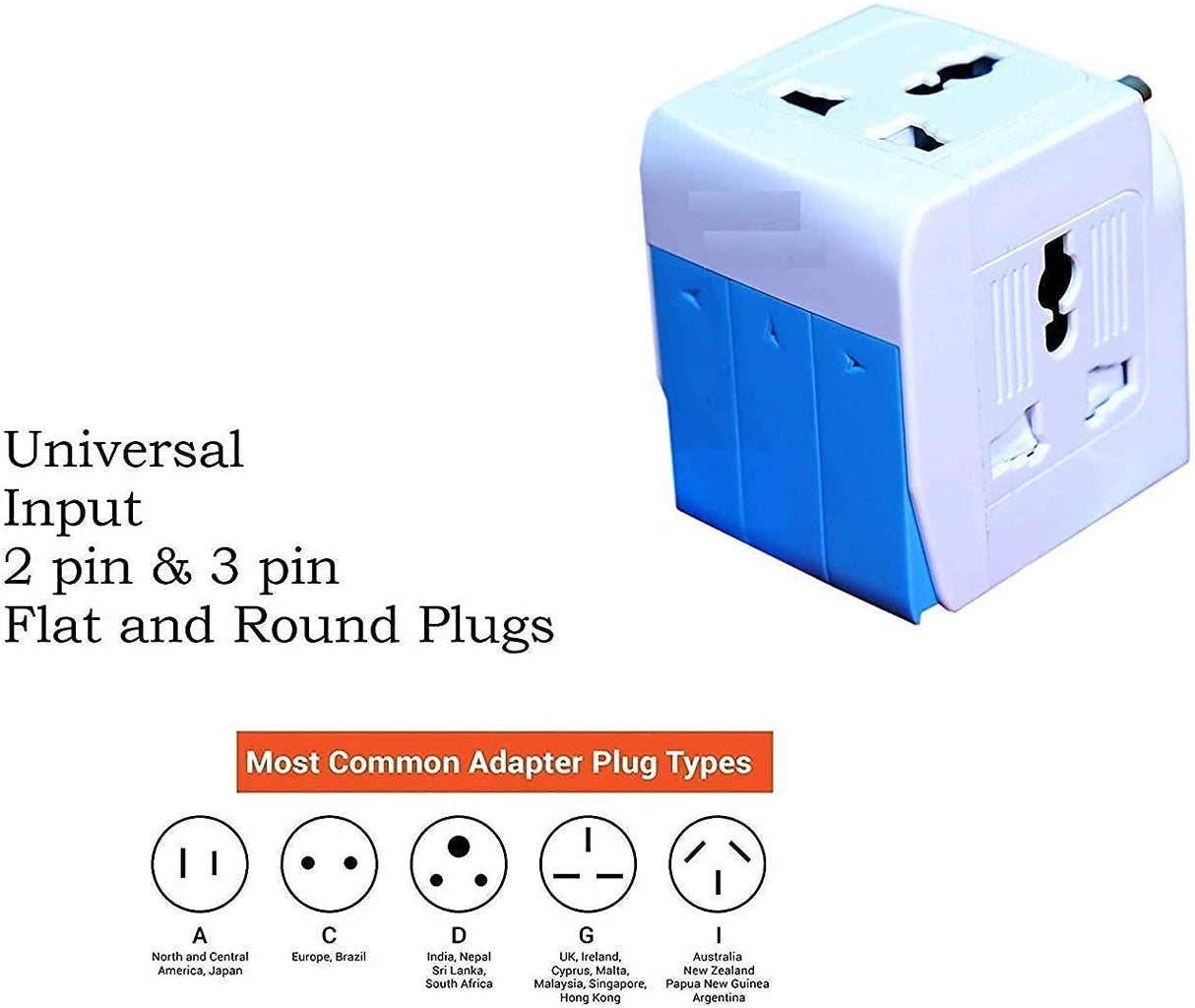 G.FIDEL 3 Way Socket Plug Adapter