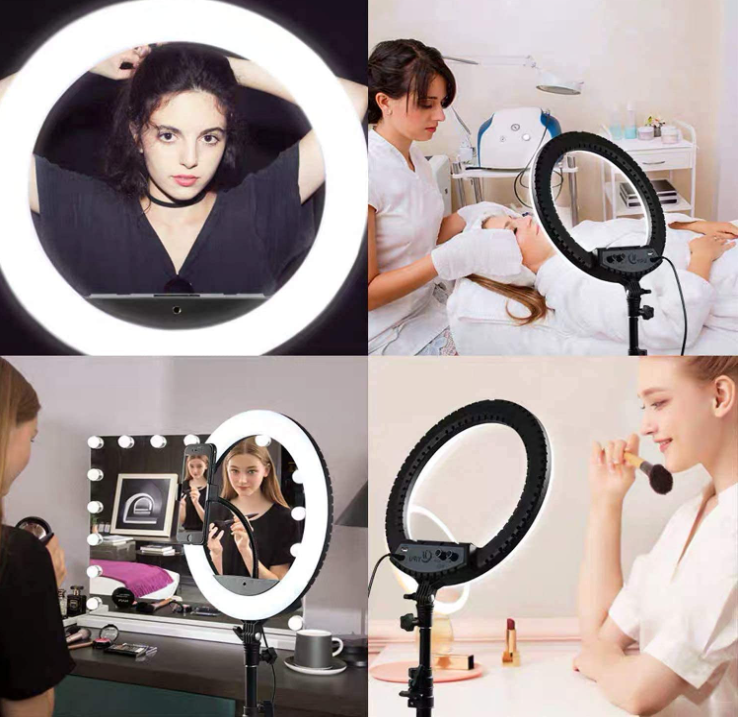 GFIDEL 22 inch (55.88 cm) Professional LED Ring Light Three-Position Shooting- 65W Dimmable Lighting for Vlog, Makeup, YouTube, Camera, Photo, Video,3200K-6500K | BluetoothT Remote