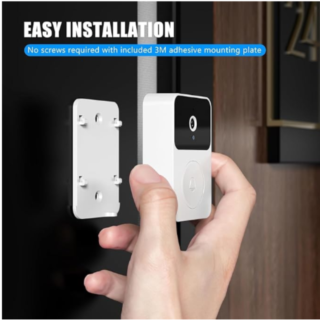 GFIDEL Wireless WiFi Video Doorbell Camera with Indoor Chime - Real-time Two-Way Audio, Night Vision, HD Resolution Smart Door Bell