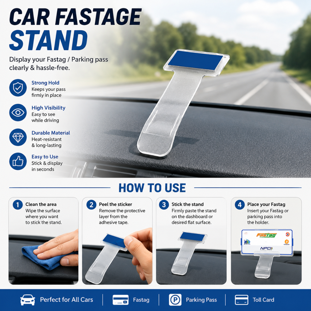 Transparent Windscreen Fastag Holder