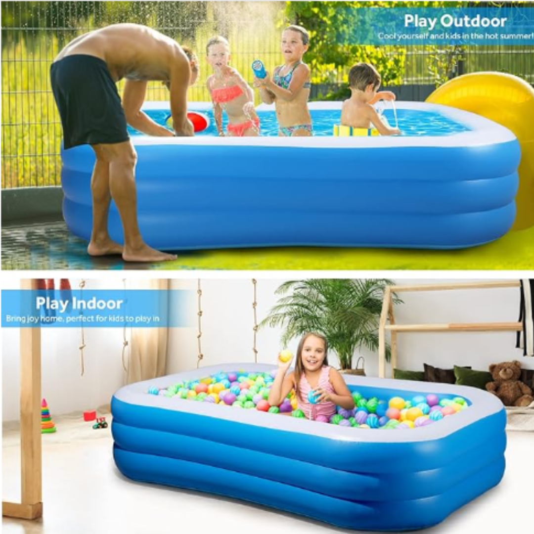 GFIDEL Summer Special Inflatable Swimming Pool Bath Tub with Air Pump/Kids Bath Tub/Water Pool for Kids & Adults  (10 Feet Tub)