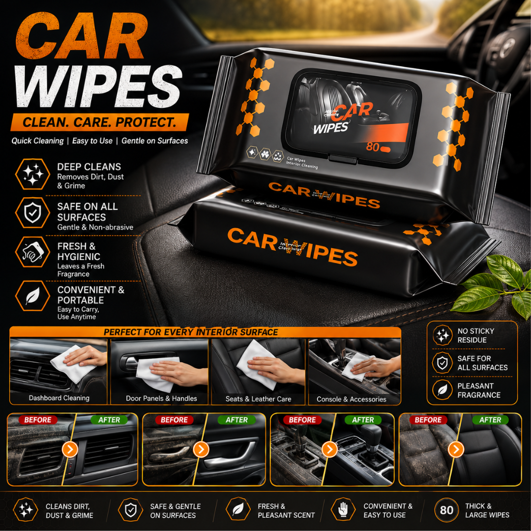 Car Cleaning Wipes 80 Pcs Wet Tissue Paper for Car Washing Car Cleaning Accessories Full Interior