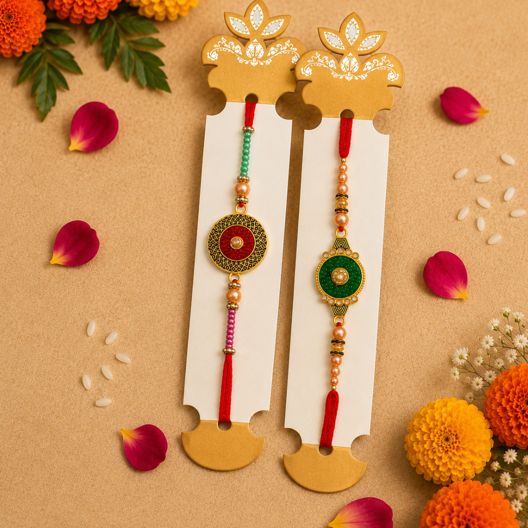 2 Pcs Rakhi (Sweet + Tika)