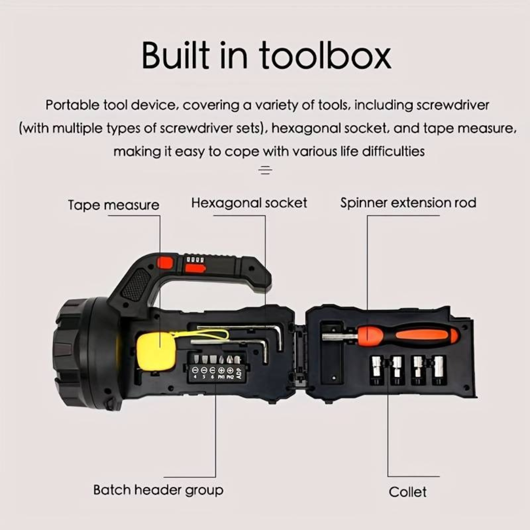 GFIDEL 5 in 1 MultiFunctional LED Torch light with 14 pcs Tool Kit.