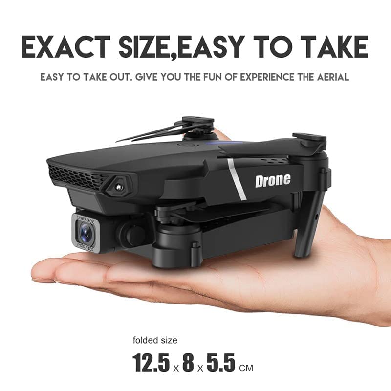 GFIDEL Foldable  Drone with dual HQ WiFi Camera. Remote control with Gesture Selfie, Flips Bounce Mode. (Black Colour)