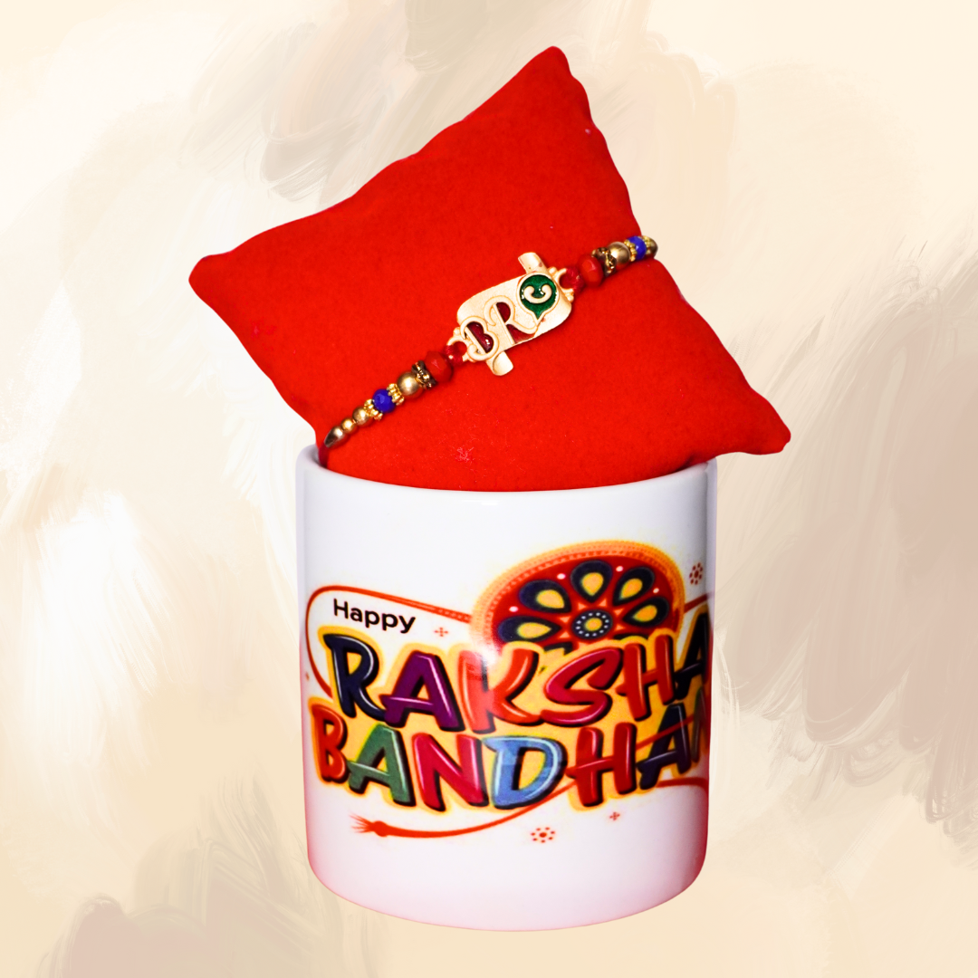 🎁 GFIDEL Rakhi Gift Set: Personalized Mug & Rakhi Combo 🌟 Perfect for Brothers & Sisters!