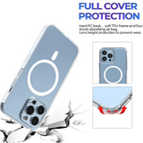 GFIDEL MagSafe Transparent Case for iPhone 12/13/14/15 - Clear, Durable, and Wireless Charging Compatible