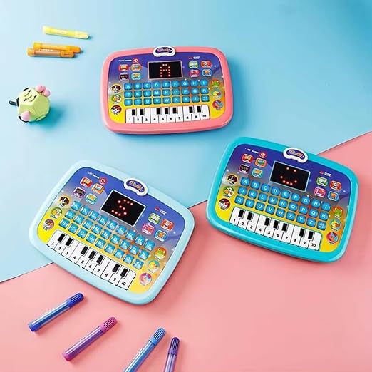 G.FIDEL Educational Kids Laptop with Piano, LED Screen, Music Activities, Learning Tablet for Toddlers 1-6 Years, Multicolor