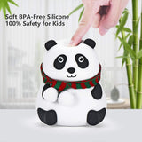 gfidel Cute Panda Night Light for Kids, Nursery Silicone Night Light,7-Color Changing Lamp, Room Decoration, Gifts for Toddler Children Teenage Girls.