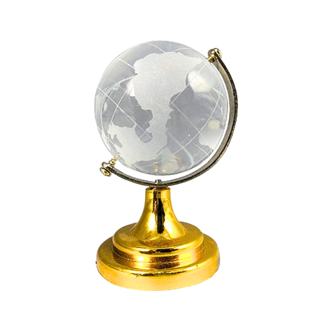 G.fidel Crystal Glass Globe with Gold Colour Stand