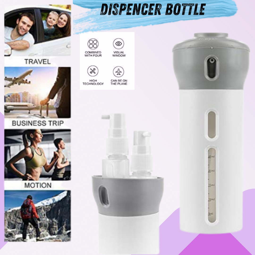 GFIDEL 4 In 1 Travel  Dispenser Bottle Refillable Lotion Bottles Sets Travel Dispenser Bottle Sets Reusable Container For Travel & Camping , 30 Milliliter.