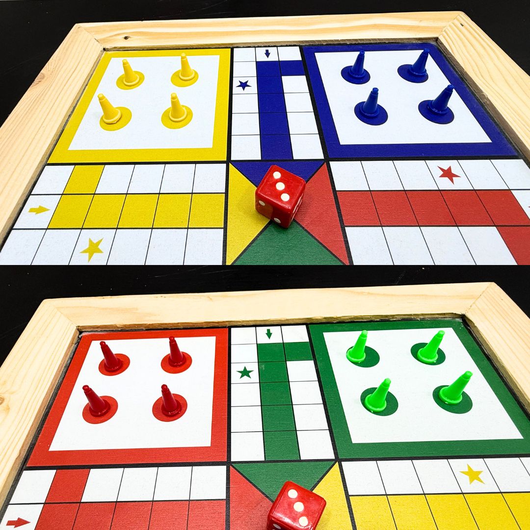 Chess and Ludo 2 in 1 Board Wooden Set For Kids and Adults